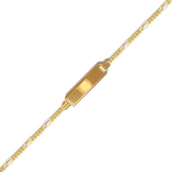 9ct Yellow Gold Fine Figaro Id Bracelet
