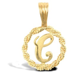 9ct Yellow Gold Rope initial Pendant