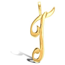 9ct Yellow Gold Polished Script Initial Pendant