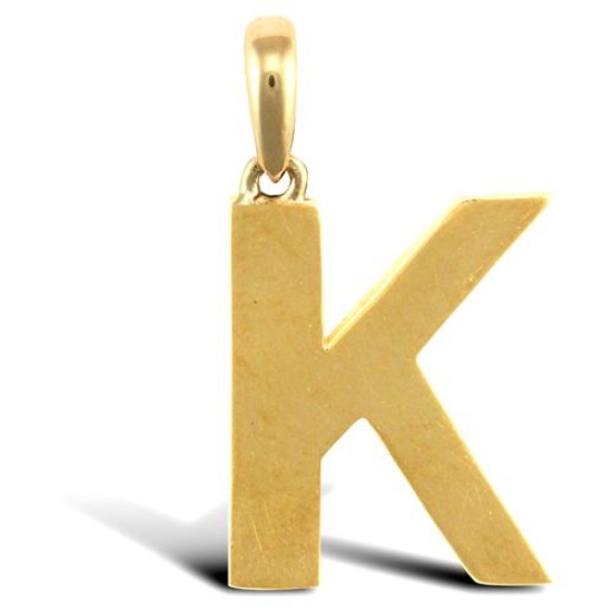 9ct Yellow Gold Plain Initial Pendant
