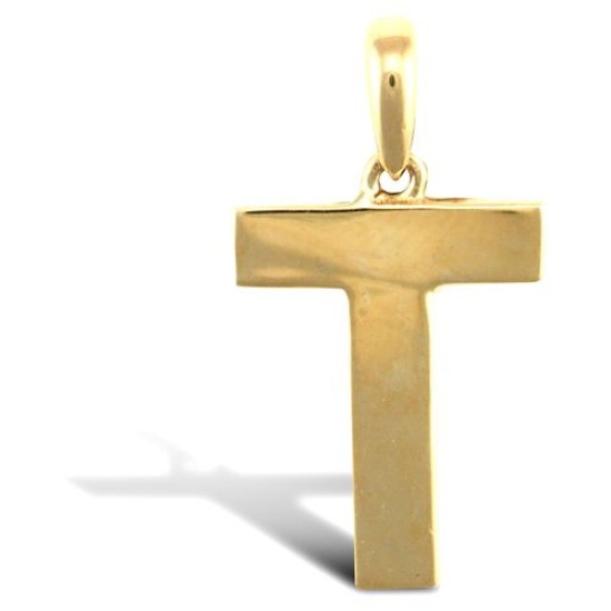 9ct Yellow Gold Plain Initial Pendant