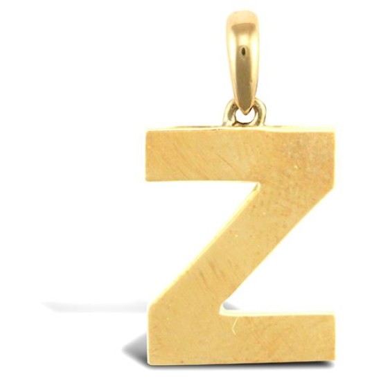 9ct Yellow Gold Plain Initial Pendant