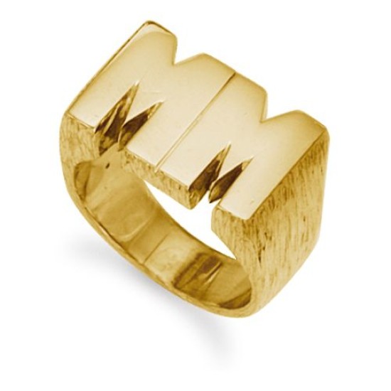 9ct Yellow Gold Initial Blank Ring