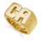 9ct Yellow Gold Initial Blank Ring