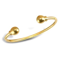 9ct Yellow Gold Childrens / baby Solid Torque Bangle