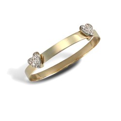 9ct Yellow Gold Childrens / baby Cubic Zirconia Bangle