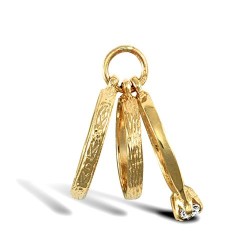 9ct Yellow Gold 3-Rings Pendant