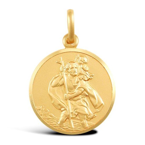 9ct Yellow Gold St Christopher Pendant
