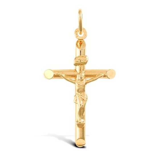 9ct Yellow Gold Plain Crucifix