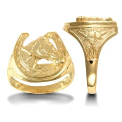 9ct Yellow Gold Horse Shoe Ring