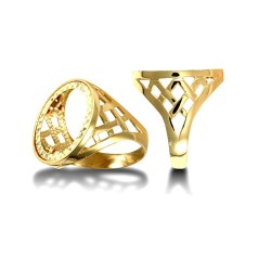 9ct Yellow Gold Half Sovereign Ring
