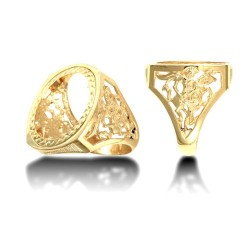 9ct Yellow Gold Full St George Sovereign Ring