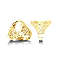 9ct Yellow Gold Full Sovereign Ring