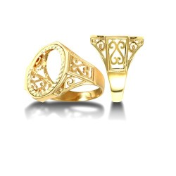 9ct Yellow Gold Half Sovereign Ring