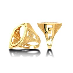 9ct Yellow Gold Half Sovereign Ring