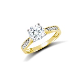 9ct Yellow CZ Ladies Dress Ring