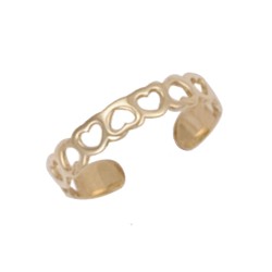 9ct Yellow Gold Hearts Toe Ring 9ct Yellow Gold Hearts Toe Ring