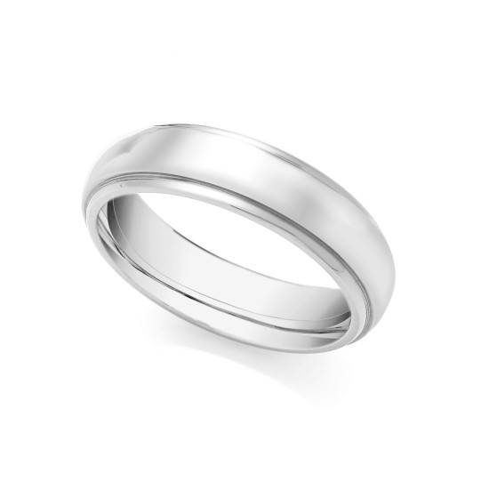 18ct White Fancy 4mm Wedding Band