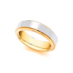 9ct Yellow and White Fancy 8mm Wedding Band