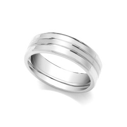 18ct White Fancy 8mm Wedding Band