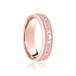 9ct Rose & White Court 5mm Celtic Laser Engraved Wedding Band