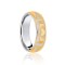 18ct White & Yellow Celtic Half Engraved Wedding Band 7mm