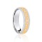18ct White & Yellow Flat Court 5mm Celtic Laser Engraved Wedding Band