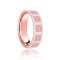 18ct Rose & White Flat Court 5mm Celtic Laser Engraved Wedding Band