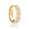 9ct Yellow & White Flat Court 8mm Celtic Laser Engraved Wedding Band