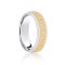 9ct White & Yellow Court 6mm Celtic Laser Engraved Wedding Band