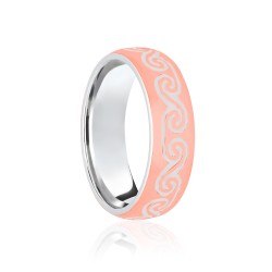 9ct White & Rose Court 5mm Celtic Laser Engraved Wedding Band