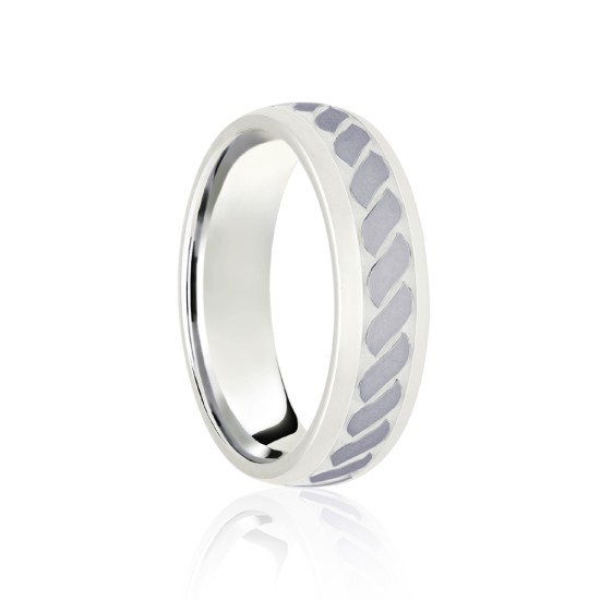 Platinum Court 8mm Celtic Laser Engraved Wedding Band