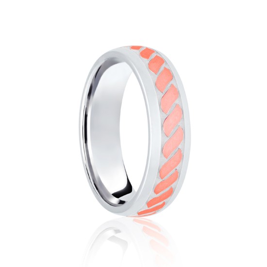 9ct White & Rose Court 7mm Celtic Laser Engraved Wedding Band