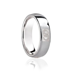 9ct White Court 7mm Celtic Laser Engraved Wedding Band