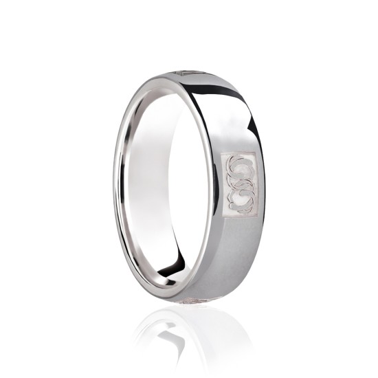 Platinum Court 7mm Celtic Laser Engraved Wedding Band