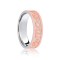 18ct White & Rose Flat Court 7mm Celtic Laser Engraved Wedding Band