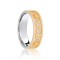 18ct White & Yellow Flat Court 8mm Celtic Laser Engraved Wedding Band