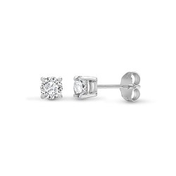 Platinum 950 0.50ct 4 Claw Natural Diamond Solitaire Stud Earrings