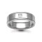 Platinum 6mm Natural Diamond 7pts Rubover set Wedding Ring