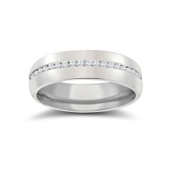 Platinum RBC Court Natural Diamond Wedding Band Fully Set - 5mm - 50pts
