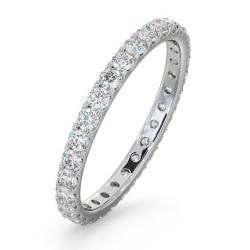 Platinum Claw Set Full Eternity Ring Natural Diamond 1.00ct G VS