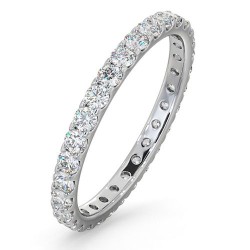Platinum Claw Set Full Eternity Ring Natural Diamond 1.00ct G VS