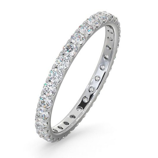 Platinum Claw Set Full Eternity Ring Natural Diamond 1.00ct G VS