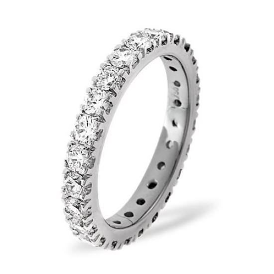 Platinum Claw Set Full Eternity Ring Natural Diamond 2.00ct G VS