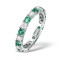 Platinum Claw Set Full Eternity Ring Natural Diamond 0.50ct Emerald 0.70ct H Si