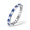 Platinum Claw Set Full Eternity Ring Natural Diamond 0.50ct Sapphire 0.90ct H Si