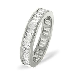 Platinum Channel Set Full Eternity Ring Baguette Natural Diamond 2.00ct G VS