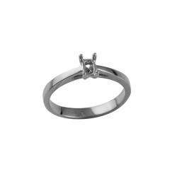 Platinum 0.25ct Emerald Cut Solitaire Ring Mount. Fits 4x3mm