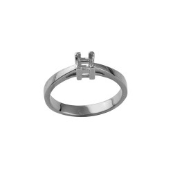 Platinum 0.25ct 4mm Princess Cut Solitaire Ring Mount