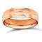 18ct Rose Gold Standard Weight Court Profile Centre Groove Wedding Ring